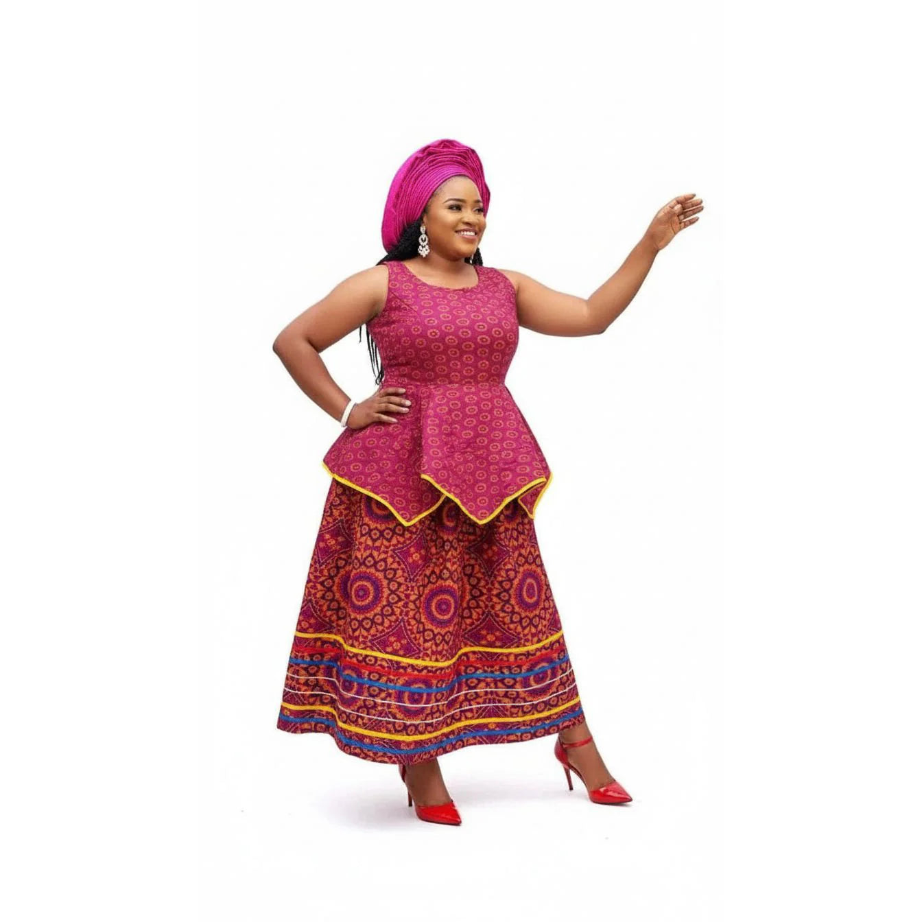 Prestige Ankara Flare Dress 👗🌺