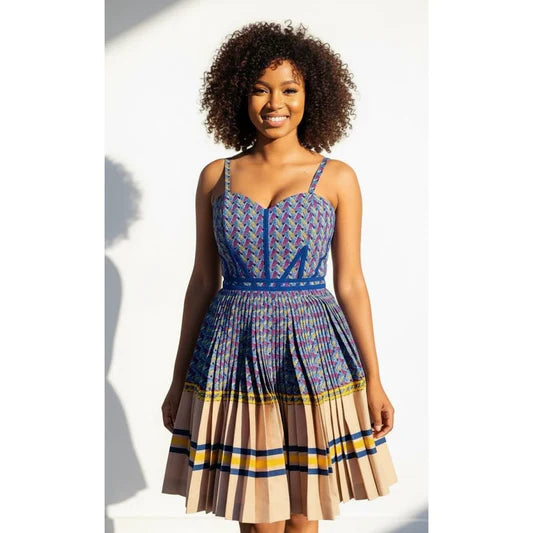 Sepedi Sunburst Midi Dress🌞🌼👗