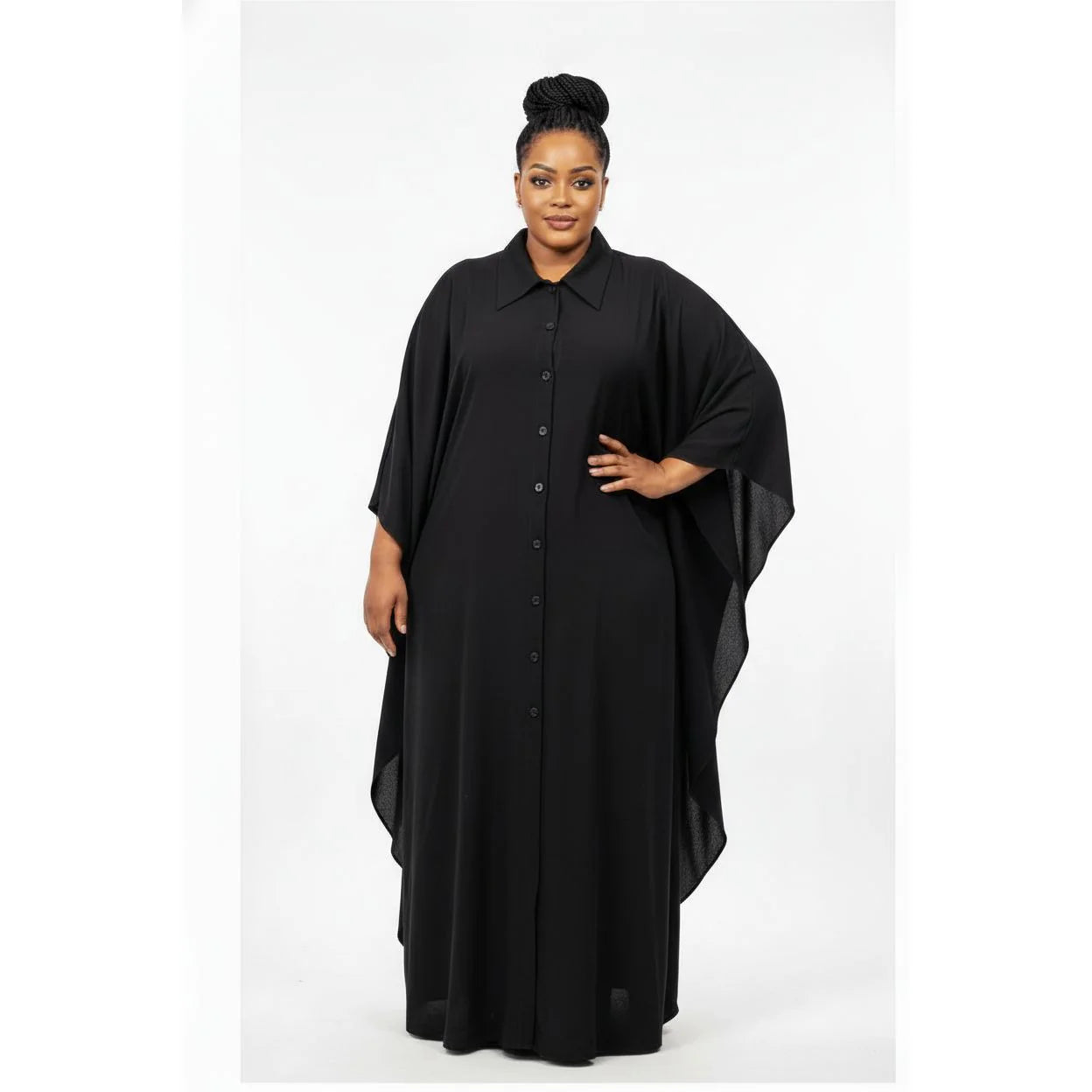 🌸 Front Button Casual Solid Color Maxi Sundress 👗