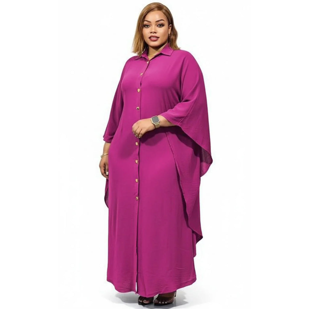 🌸 Front Button Casual Solid Color Maxi Sundress 👗